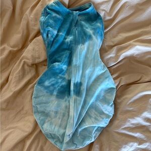 Blue Tie-Dye Baby Swaddle